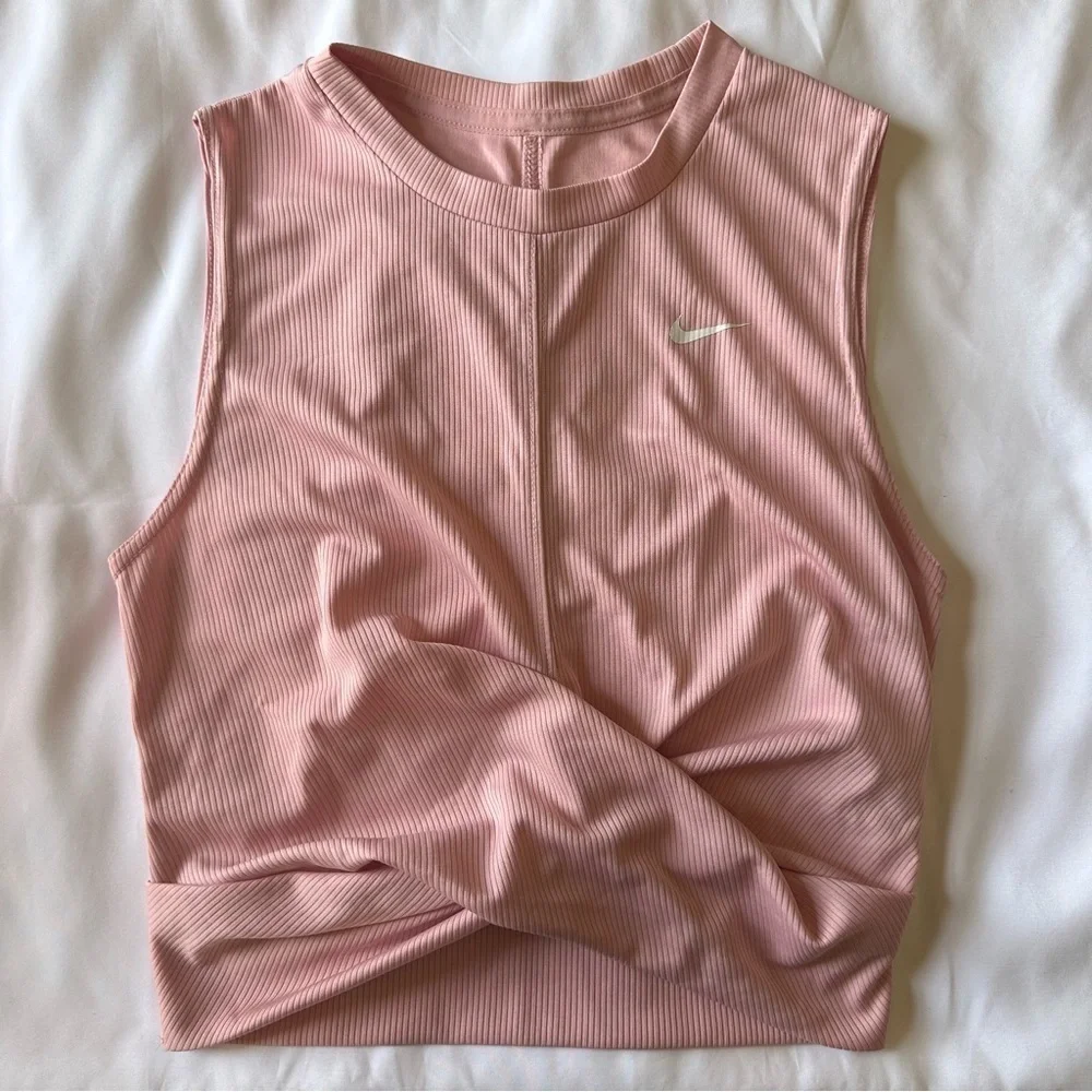 Nike Women's Tank Top Sleeveless Twist Crop Pink S